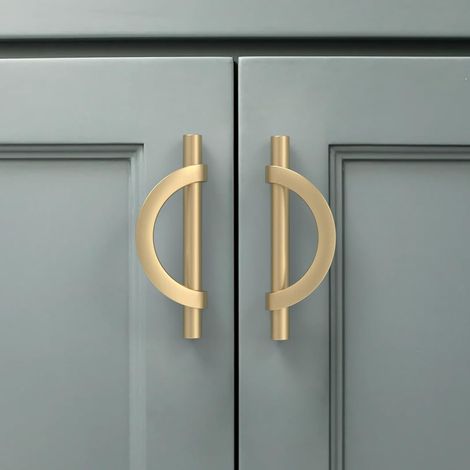 2 Pièces Poignee de Meuble Cuisine Doré 96mm Alliage de zinc Poignées Meubles avec Vis, pour Bureaux, Tiroirs, Armoires (1/5)