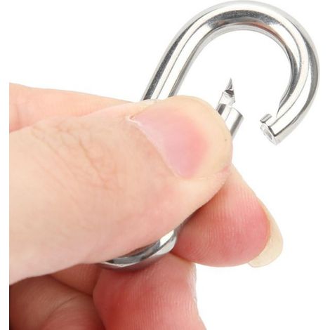 Crochet Ressort Inox M5 10pcs - Shipenophy - Modèle Sécurité - Argenté - Acier Inox - M5 (1/5)