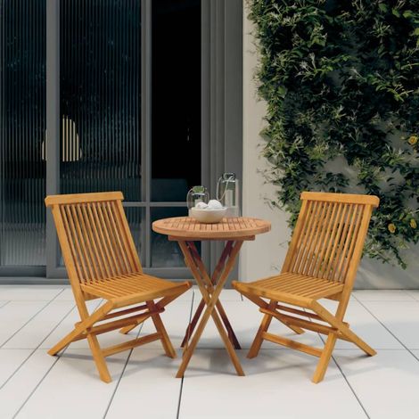 Juego de comedor para jardín 3 piezas madera maciza de teca vidaXL (1/5)