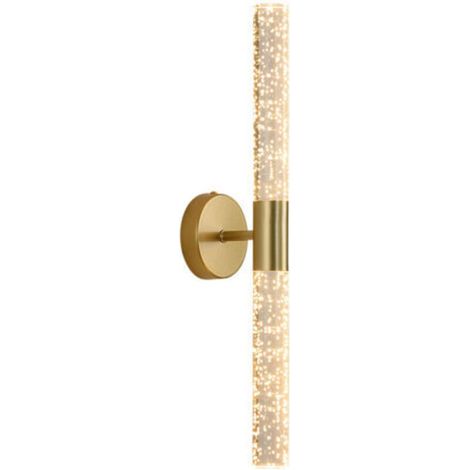 Applique murale pour salle de bain, applique murale moderne en cristal, applique murale LED en métal pour usage intérieur, idéale pour le salon, la chambre, le couloir et les escaliers. Lumière dorée (1/5)