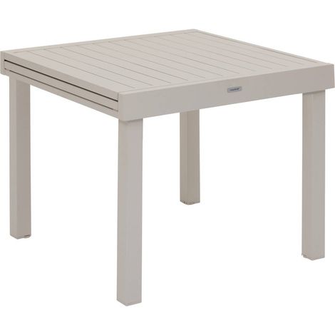 Hesperide – Table de jardin extensible 8 places en aluminium époxy – Longueur 90 à 180 cm – Résistante à la pluie et à la rouille