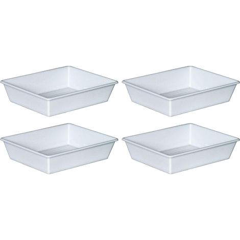BRB Lot de 4 bacs à pâtes universels Blanc 510/425 x 415/325 x 115 mm 6,2 l