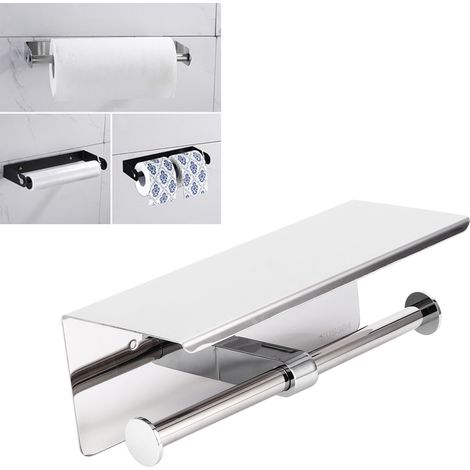 Porte-Rouleau de Toilette Double Extrémité en Acier Inoxydable 304 pour Salle de Bain et Cuisine