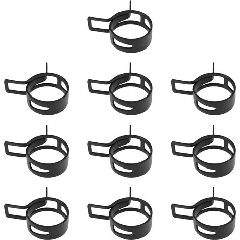 10 Stück Federschlauchschellen für 25-mm-Rohre, 25 x 12 x 1,2 mm, Schwarz (1/5)