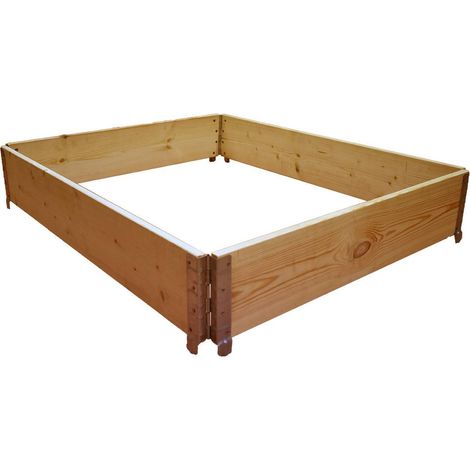 Multitanks – Carré potager en bois naturel 120x100cm – Contenance 234 litres – Montage sans outils – Pour jardins de ville et terrasses (1/3)