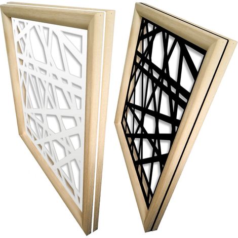 DIAGONAL SMALL - Moduli Decorativi in Legno e PVC - Misura: 73x73 cm - Colore: nero (1/4)