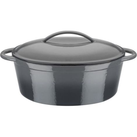 Olla de hierro fundido macizo - GSW - GREY SHADOW - 33 x 25 cm - Ovalada - Inducción - Gris (1/5)