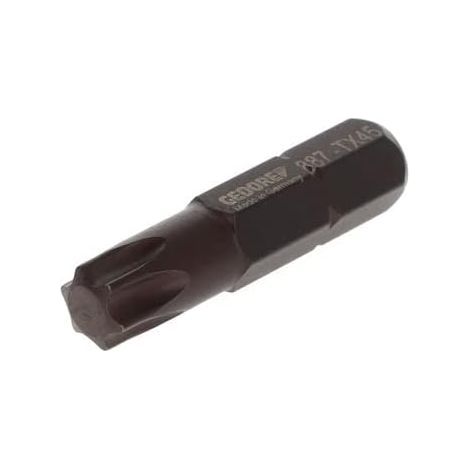 1 - Embout tournevis - Embout TX femelle - Taille T45 - Acier vanadium bruni - Usage manuel et électrique - Pour visserie industrielle - Noir - 35 mm (1/5)