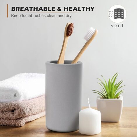 Porte-brosse à dents en diatomite, organisateur de comptoir de salle de bain à séchage rapide à absorption d'eau, tasse de support pour dentifrice, pinceaux de maquillage, rasoirs