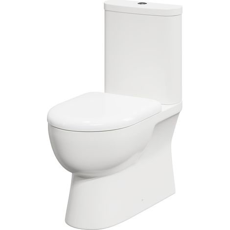Monza Closed Back Close Coupled Toilet with Soft Close Toilet Seat (1/5)