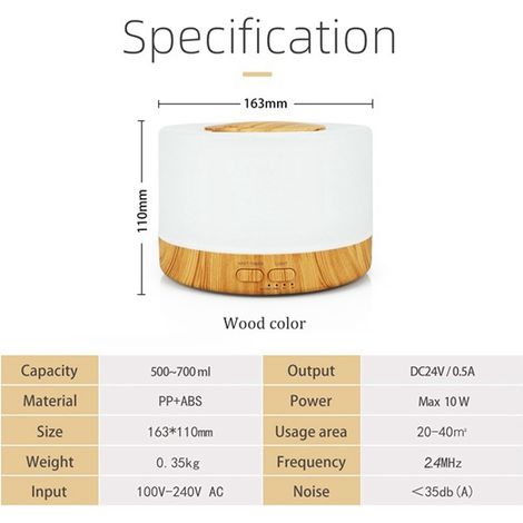 1 Set. Farbe: Helles Holz und Weiß. Material: ABS. AC 100–240 V. WLAN-fähiger ätherischer Öldiffusor mit Graffiti-Design (US-Standard).