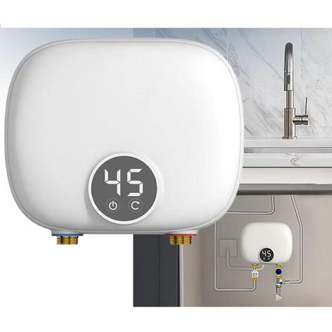 Elektrischer Warmwasserbereiter, 5500 W, Durchlauferhitzer für den Einbau unter der Spüle, einstellbare Temperatur, geeignet für den Winter. (1/5)