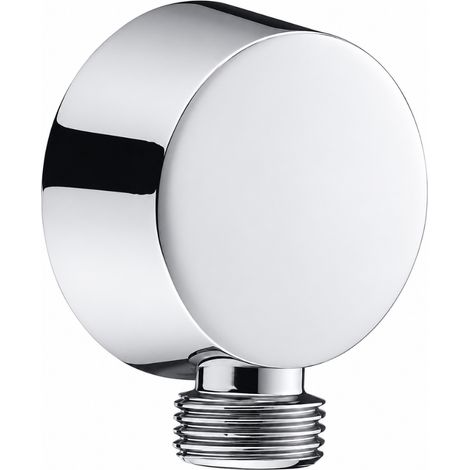 Schläfer 814510 Schläfer Presa Acqua Doccia Tonda, Uscita Acqua Parete G 1/2" - Ø 20,86 mm, Raccordo Gomito per Flessibile Doccetta, P. 39,5 mm x Ø 50 mm Ottone Cromato Design Moderno