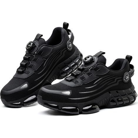 Chaussures de protection anti-crevaison à bout en acier pour hommes de grande taille avec boucle rotative, baskets confortables et antidérapantes -44 (1/5)