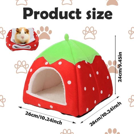 JeiibrZui Terrier pour cobayes - Taille M - 1 pièce - Gris foncé - Terrier en peluche douce pour lapins et chinchillas - Nid sûr pour petits animaux (1/5)