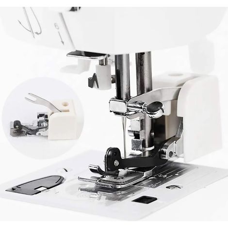 Pied-de-biche coupe-bord en ABS et acier inoxydable universel pour machines à coudre domestiques et surjeteuses. (1/5)