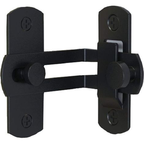 Ferme-porte pliant à verrouillage à 90° pour porte de grange – Boulon d’angle droit avec anneau de fixation et système cintré (1/5)