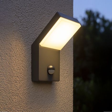 Arum Lighting – Applique murale extérieure LED 12W – Détecteur de mouvement – IP65 – Fonte d'aluminium gris anthracite – 1320 lumens – Dimensions 165x100x115mm