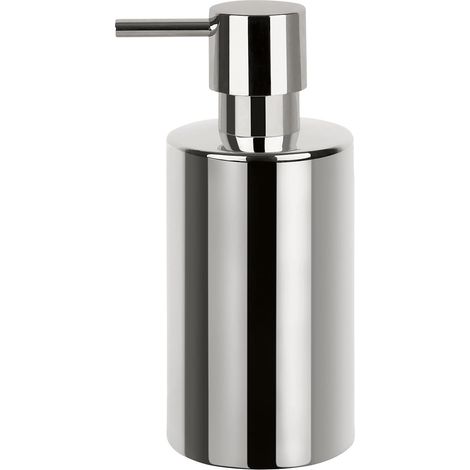 Distributeur de savon liquide tubulaire en céramique avec pompe en ABS chromé, capacité de 300 ml (diamètre x hauteur) : 7 x 16 cm (1/3)