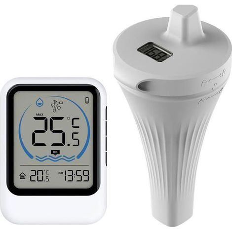 Thermomètre à Piscine solaires numérique,thermomètre à Eau Flottante Gauge de température pour Spa de Bain Bain remous, thermomètres (1/5)