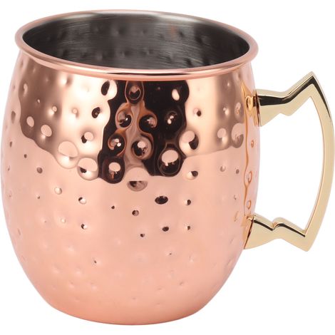 Lot rose en acier inoxydable, gobelet cocktail 600ml pour bière Moscow Mule, tasse de bar à la maison, motif pointillé (1/5)
