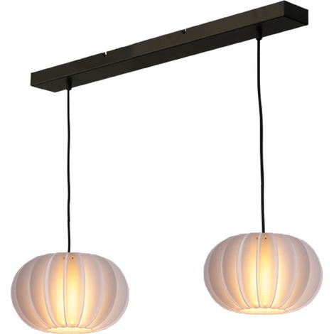 Lampe suspendue 2 lumières Arena avec des casquettes blanches - 2721-05-70-2-30 (1/3)