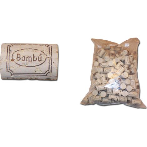 BAMBU T-CORCHO CILINDRICO 39x26=200 UND.NATURAL BLCO SIDRA=21226