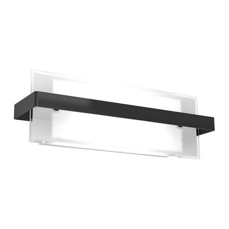 Applique Toplight Cross 2 lumières avec douille E27, structure noire et blanche, design moderne 44x12x15cm