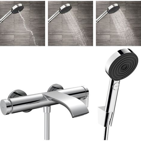 Hansgrohe – Mitigeur thermostatique de baignoire – 75420000PULSIFY – Finition chrome – Entraxe 150mm – Bec cascade – Limiteur de température réglable (1/5)