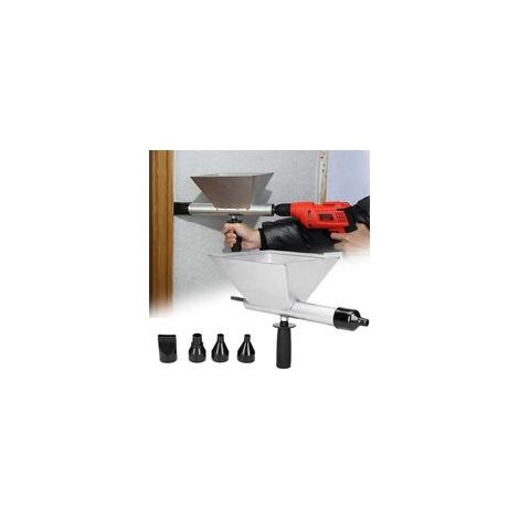 Pistolet à joints électrique pour mortier – Acier carbone – Longueur 12 cm – 4 buses pour ciment et plâtre – Compatible perceuses 8 mm (1/5)