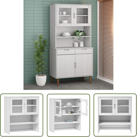 vidaXL Top for Highboard "MOLDE" White 90x35x100 cm Solid Wood Pine