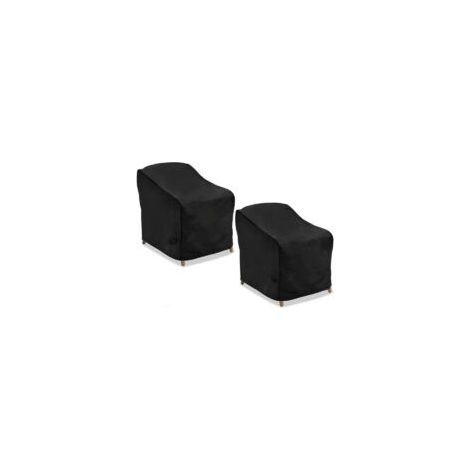 Funda para muebles de jardín de 2 piezas, funda protectora para muebles en tela Oxford 210D repelente al agua con cordón y hebilla, funda impermeable apilable para sillas de exterior (383130) - Crezuo