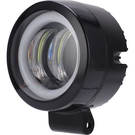 Phare antibrouillard LED auxiliaire 4D à double lentille 20 W avec œil d'ange pour moto, quad, camion et bateau, ouverture blanche (1/5)