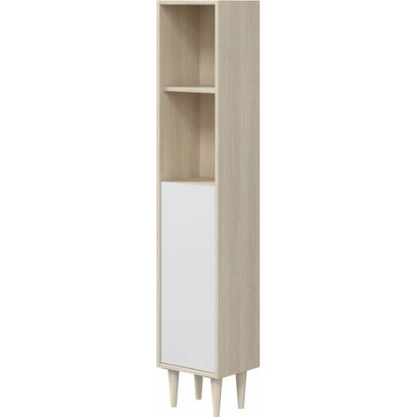 1PZ KIT COLONNA BAGNO VERONA 1 ANTA 150 ROVERE BIANCO