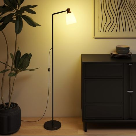 Lámpara de pie LED orientable 350° 3000K/4000K/6500K negro 45 x 21 x 148 cm DESVIAE (1/5)