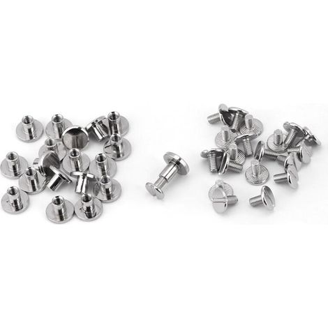 Lot de 20 rivets à tête plate en laiton pour maroquinerie, rivets métalliques pour ceinture, sangle, sac, chaussures, décoration (8 mm) (1/5)