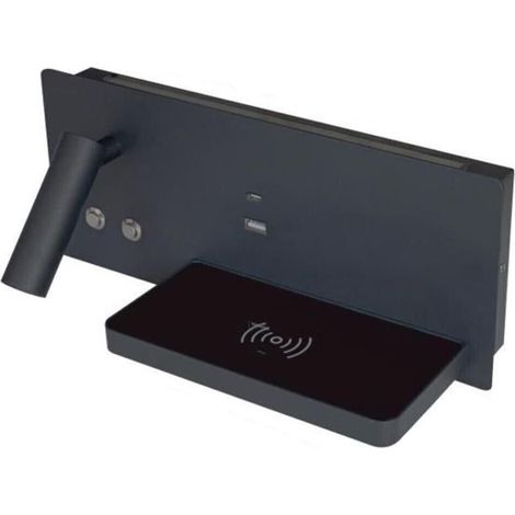 Applique Lampada Letto Ricarica Wireless Nera Luce Naturale FD-26N (1/5)