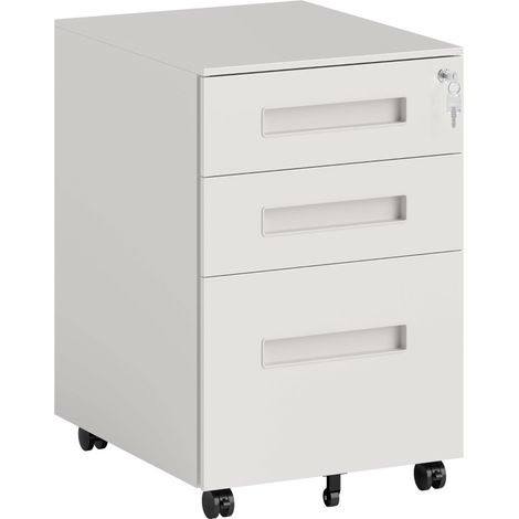 Three-Drawer Steel Filing Cabinet - White