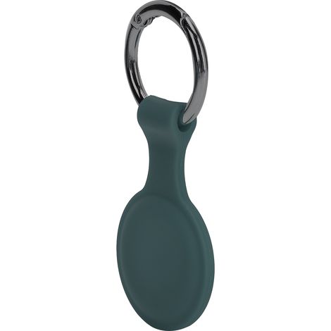 Étui de protection en silicone avec porte-clés et accessoire anti-perte pour iOS, vert foncé (1/5)