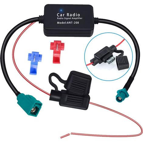 FM/AM Dab Dab + Car Antenna Amplificateur Booster Fakra Z Male à Adaptateur Féminin Amplificateur d'antenne à Radio numérique 12V pour Un Autoradio Numérique Audio Stéréo (1/5)
