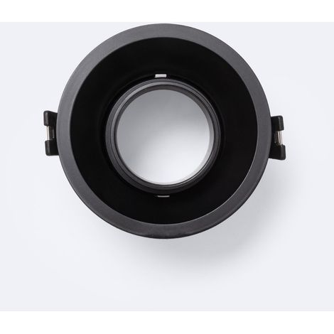 Portafaretto Downlight Conico Orientabile Basso UGR per Lampadina LED GU10 / GU5.3 Foro Ø85 mm Suefix Nero