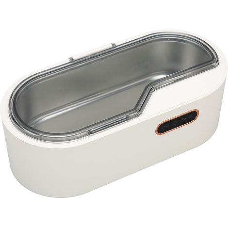 Nettoyeur Ultrason Portable 450ml pour Bijoux, Lunettes, Montres et Accessoires - Fonctionne 100-240V, Blanc, Adaptateur UE Inclus