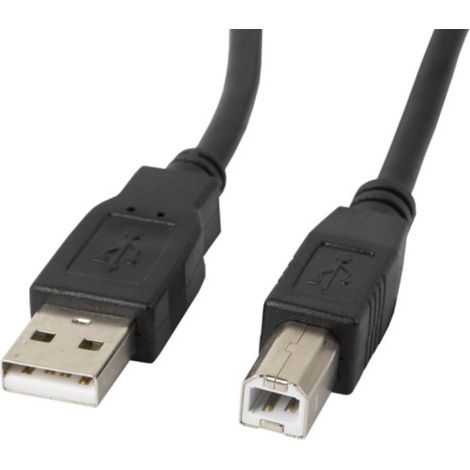 Cable USB 2.0 Lanberg AM-BM de 5 m, color negro.