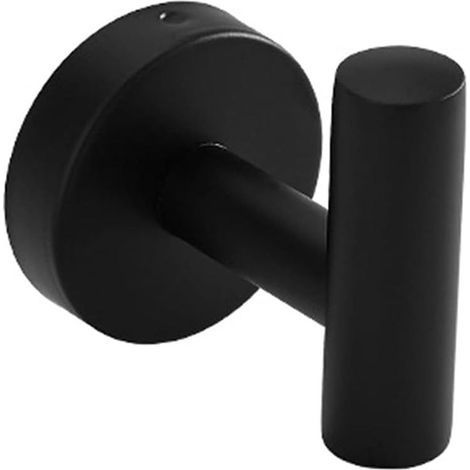 Porte Torchon Salle de Bain Serviette Crochet Robe Clé Crochet Douche Cuisine Tenture Murale Crochets Mural 304 en Acier Inoxydable Noir mat (1/3)