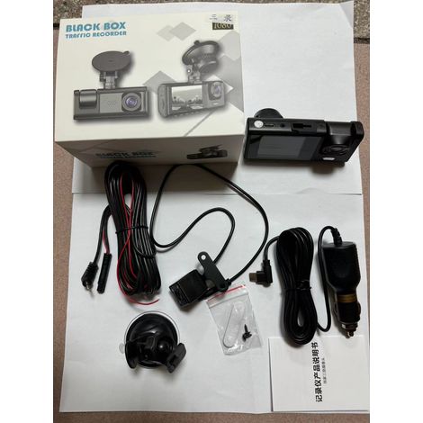 New triple-lens dashcam with wireless triple recording, night vision, car monitoring, video recording, Wi-Fi connectivity to mobile phone -- C309 Triple lens (front, interior, rear) - memory card not  (1/4)
