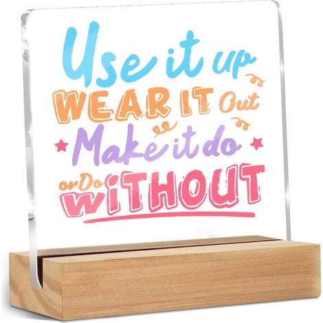 Décoration de panneau humoristique de bureau, panneau en acrylique d'encouragement avec support en bois, décoration d'étagère, accessoires de bureau, cadeaux inspirants et motivateurs