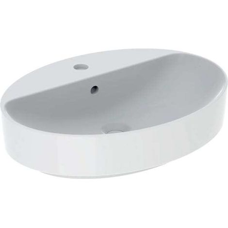 Geberit VariForm Aufsatzwaschtisch oval, 600x450mm, mit Hahnloch (1/5)