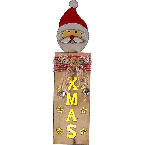 Décorations lumineuses de Noël, Père Noël, bonhomme de neige, renne, veilleuse de Noël en bois, centres de table D (1/5)