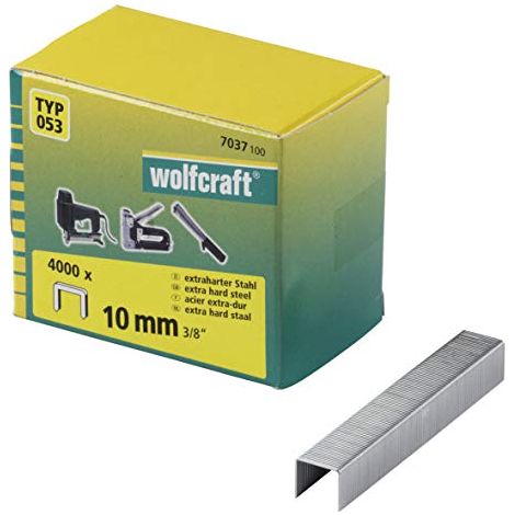 wolfcraft Punti dorso largo, acciaio extra duro, tipo 053 I 7037100 I Ideali per il fissaggio di tessuti e listelli di legno