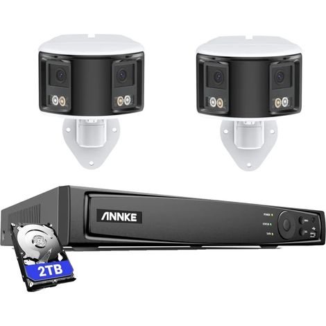 Système de Caméra de Sécurité, Résolution 6 MP, Vue Panoramique 180°, 2PCS 2TB (1/2)